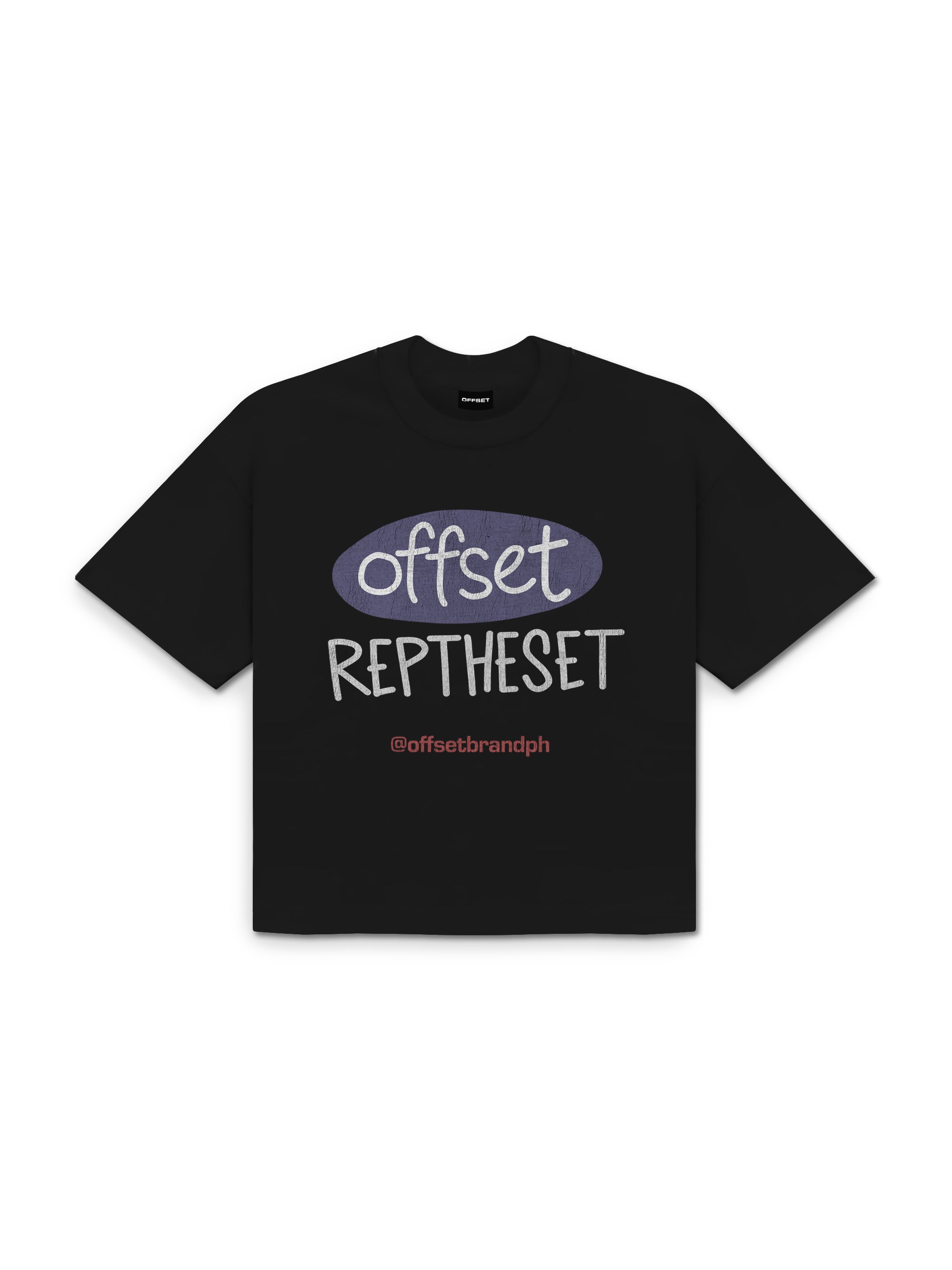 Handwritten Cropped Tee (Black)