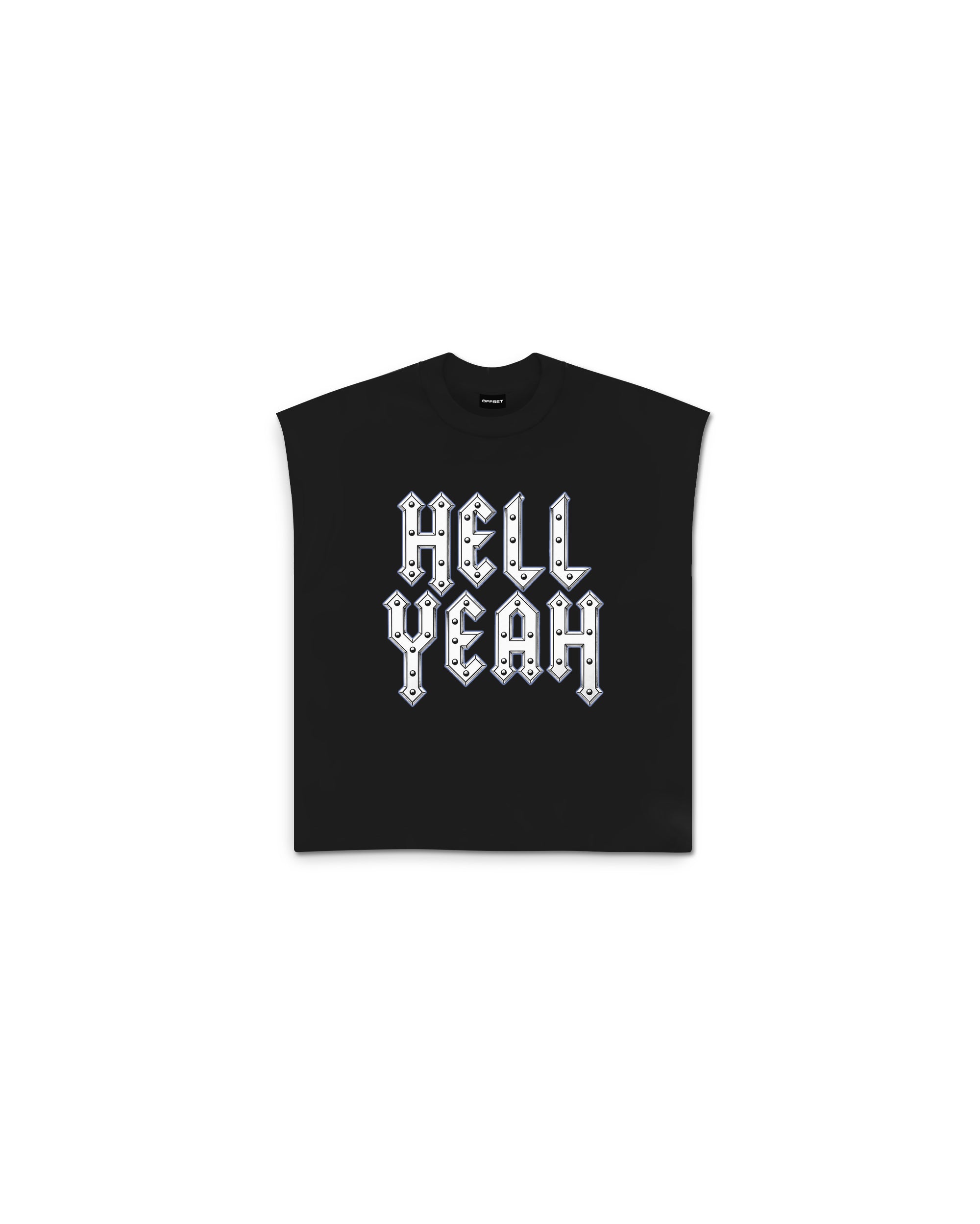 Hell Yeah Cut Sleeve Top (Black)