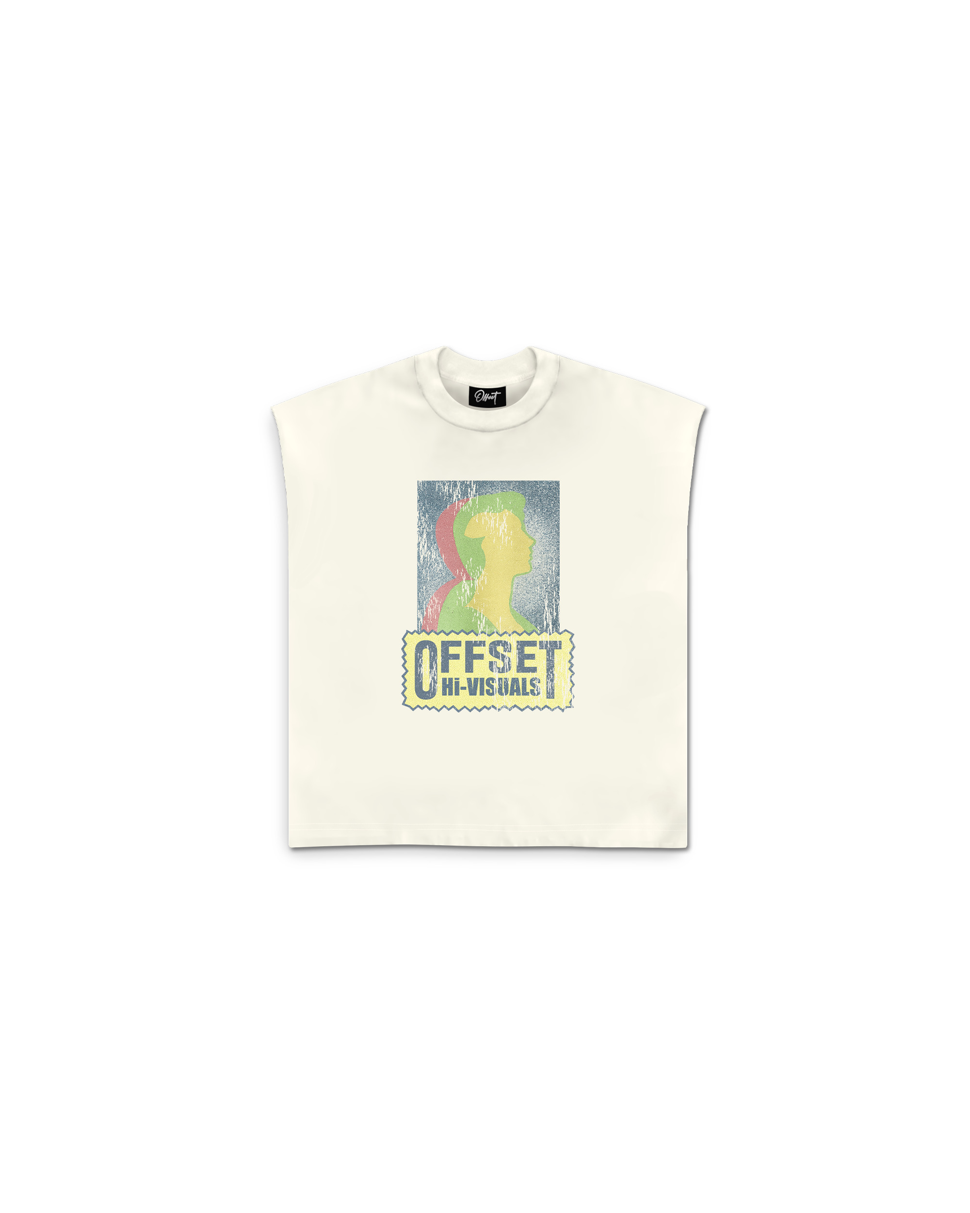 Hi Visuals Cut Sleeve Tee (Off White)