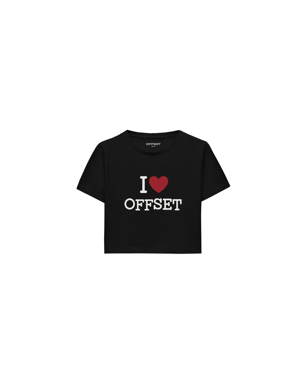 I Love Offset Fitted Croptop (Black)