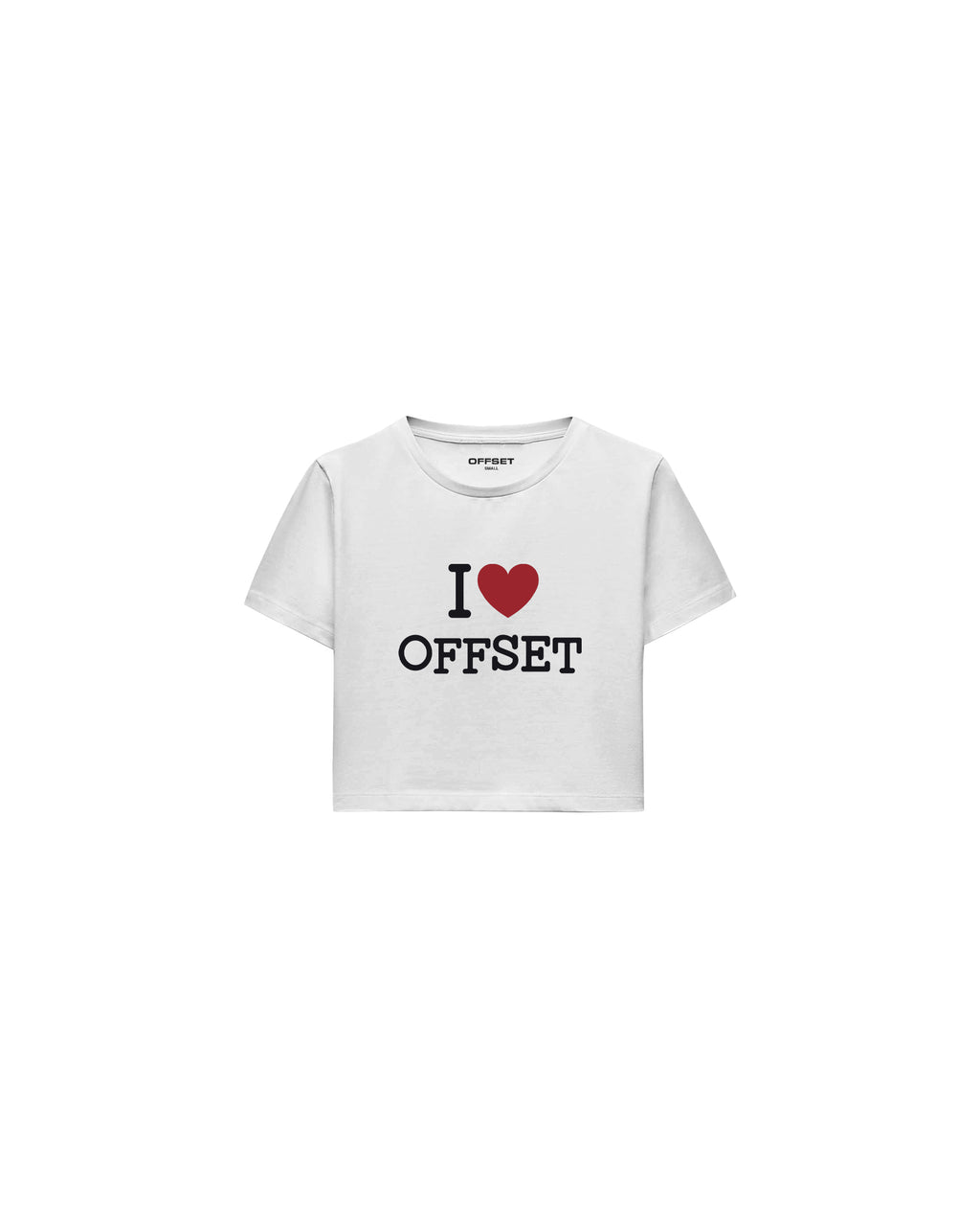 I Love Offset Fitted Croptop (White)