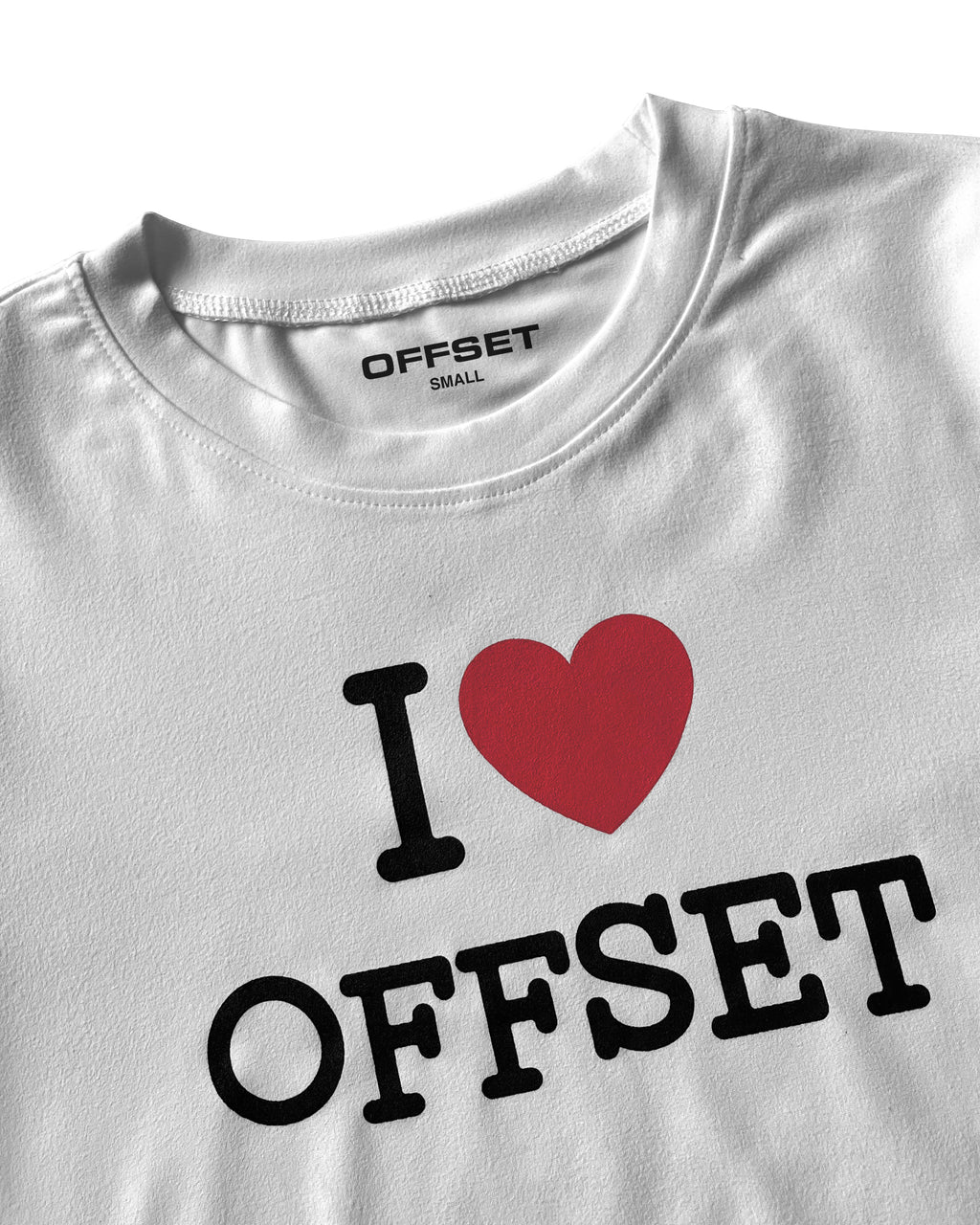 I Love Offset Fitted Croptop (White)
