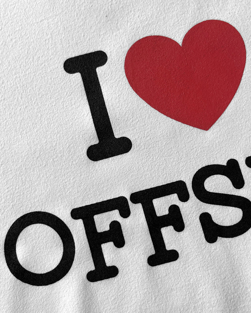 I Love Offset Fitted Croptop (White)