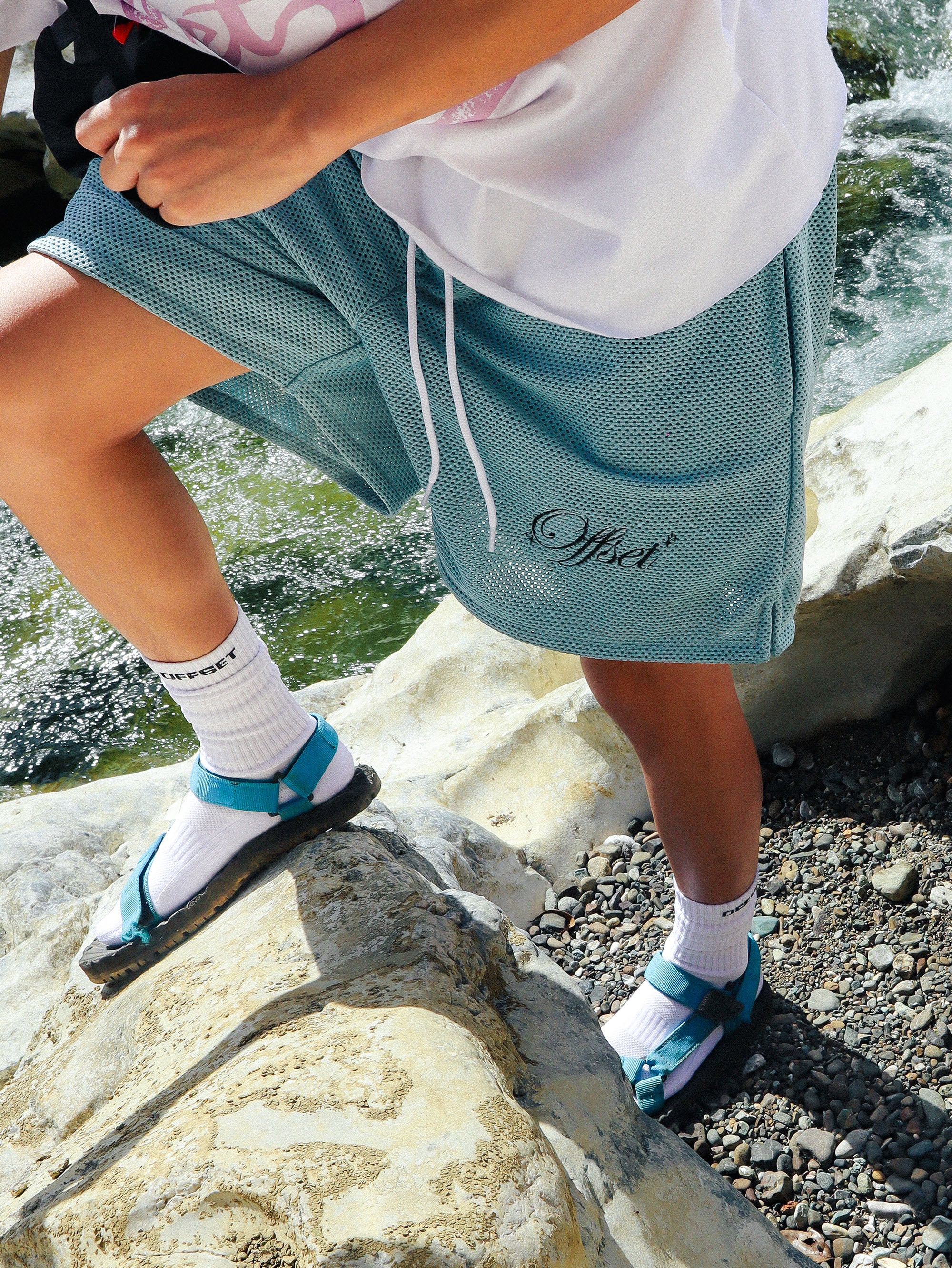 Premium Mesh Shorts (Pastel Blue)