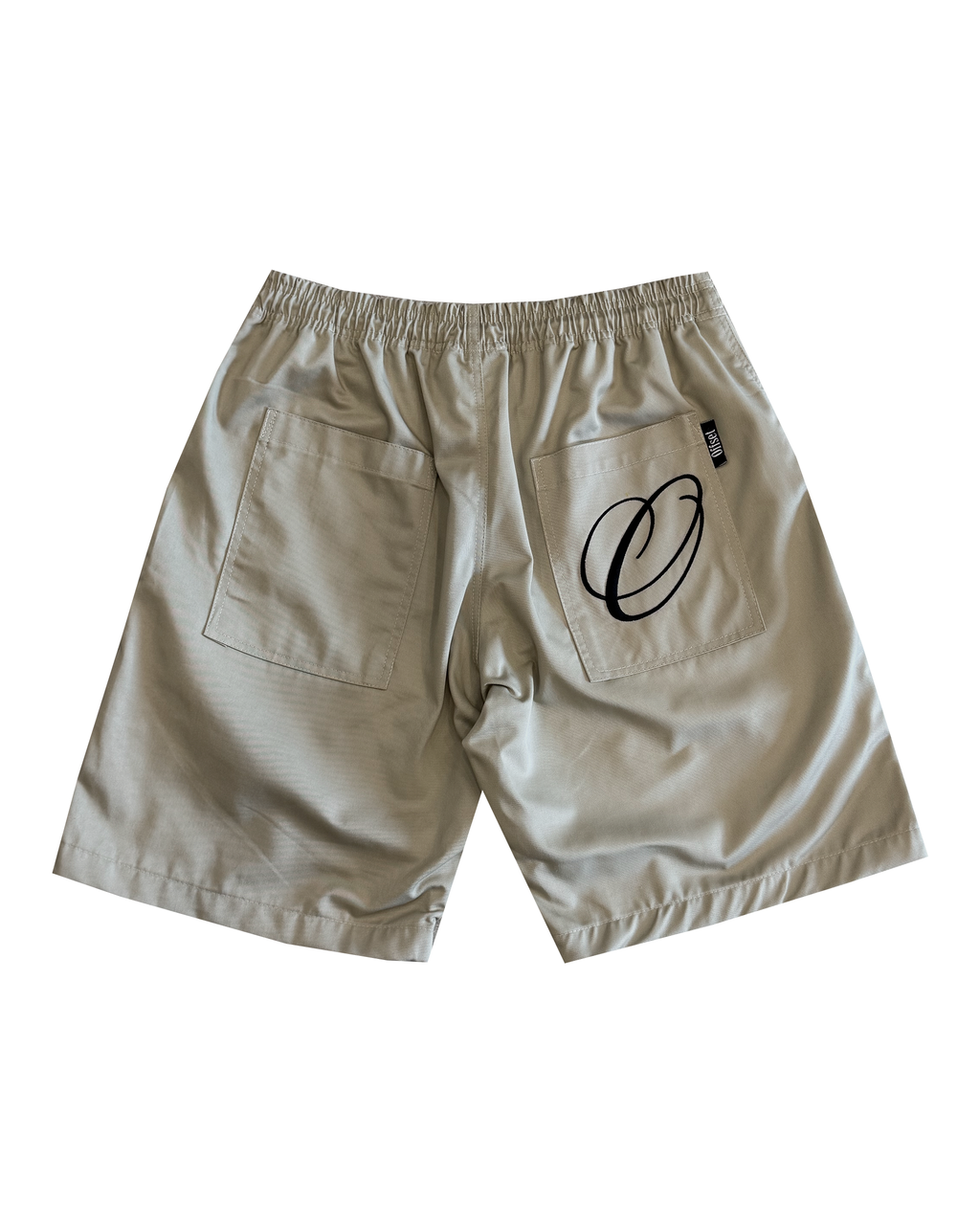 Letter Straight Cut Shorts (Light Khaki)