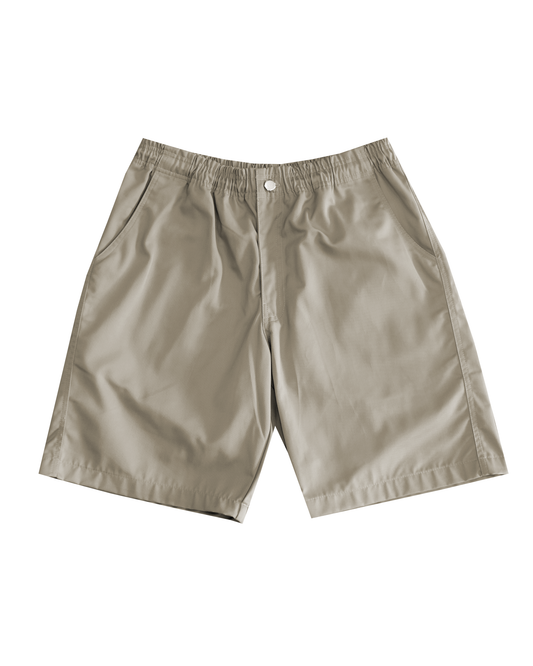 Letter Straight Cut Shorts (Light Khaki)