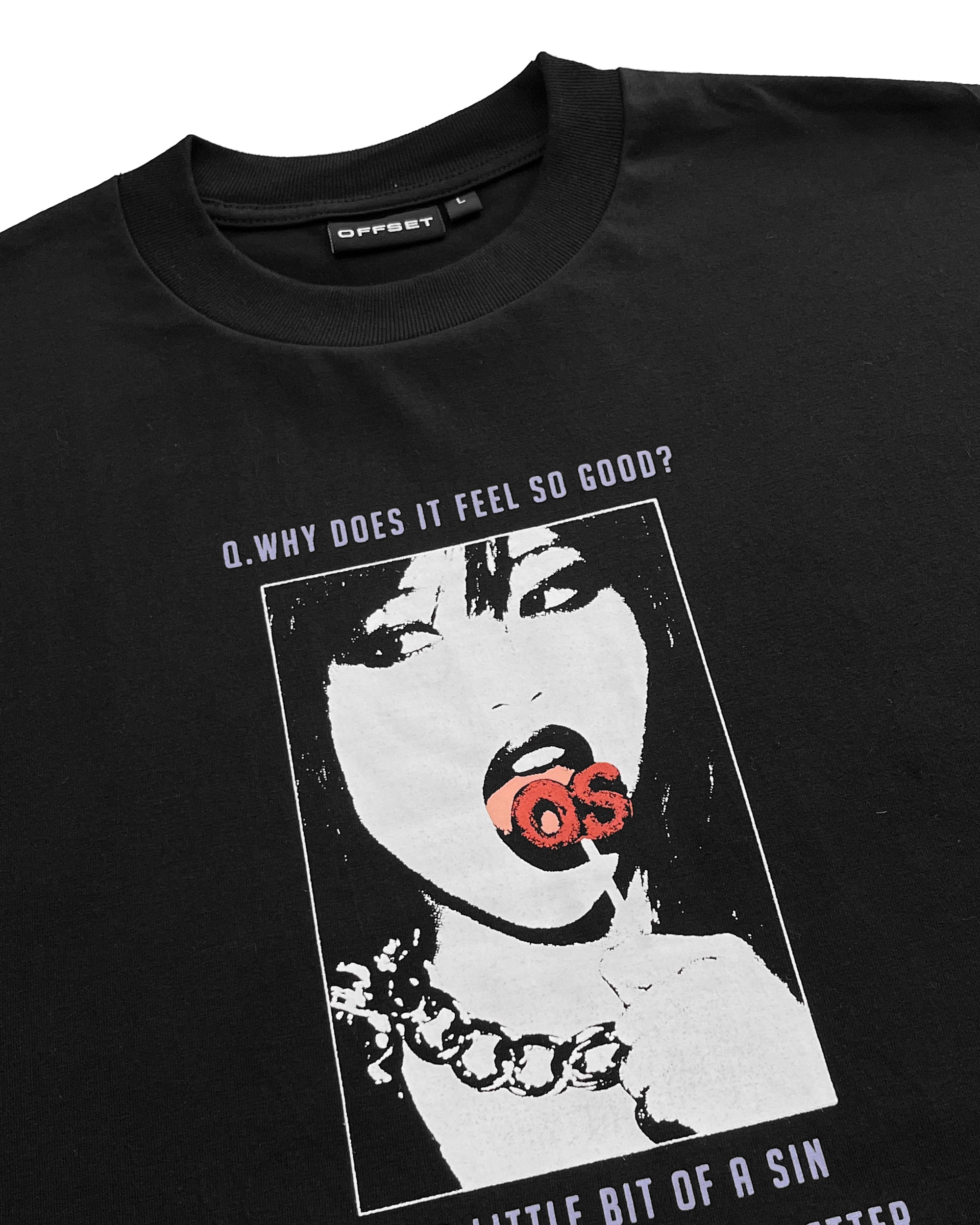 Lollipop Cropped Tee (Black)