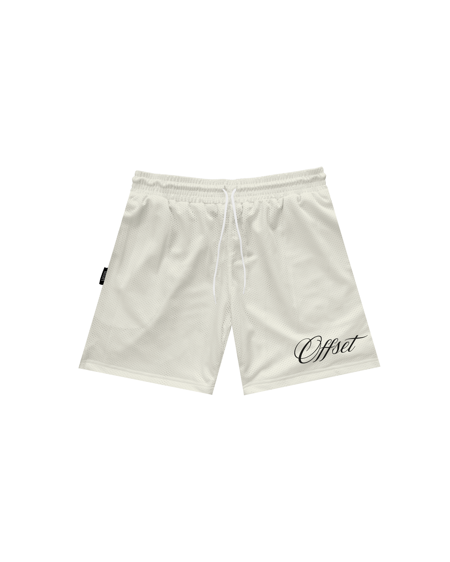 Script Logo Print Mesh Shorts (Off White)