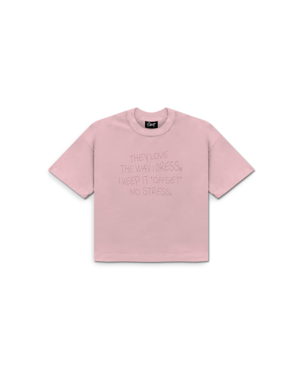 No Stress Cropped Tee (Pink)