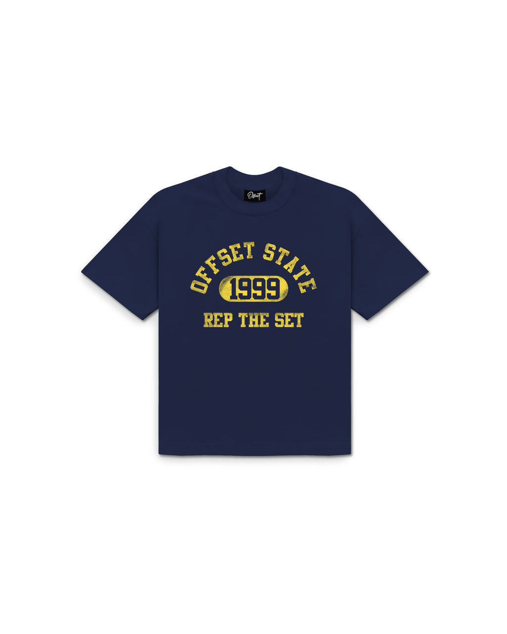 Offset State Tee (Navy Blue)