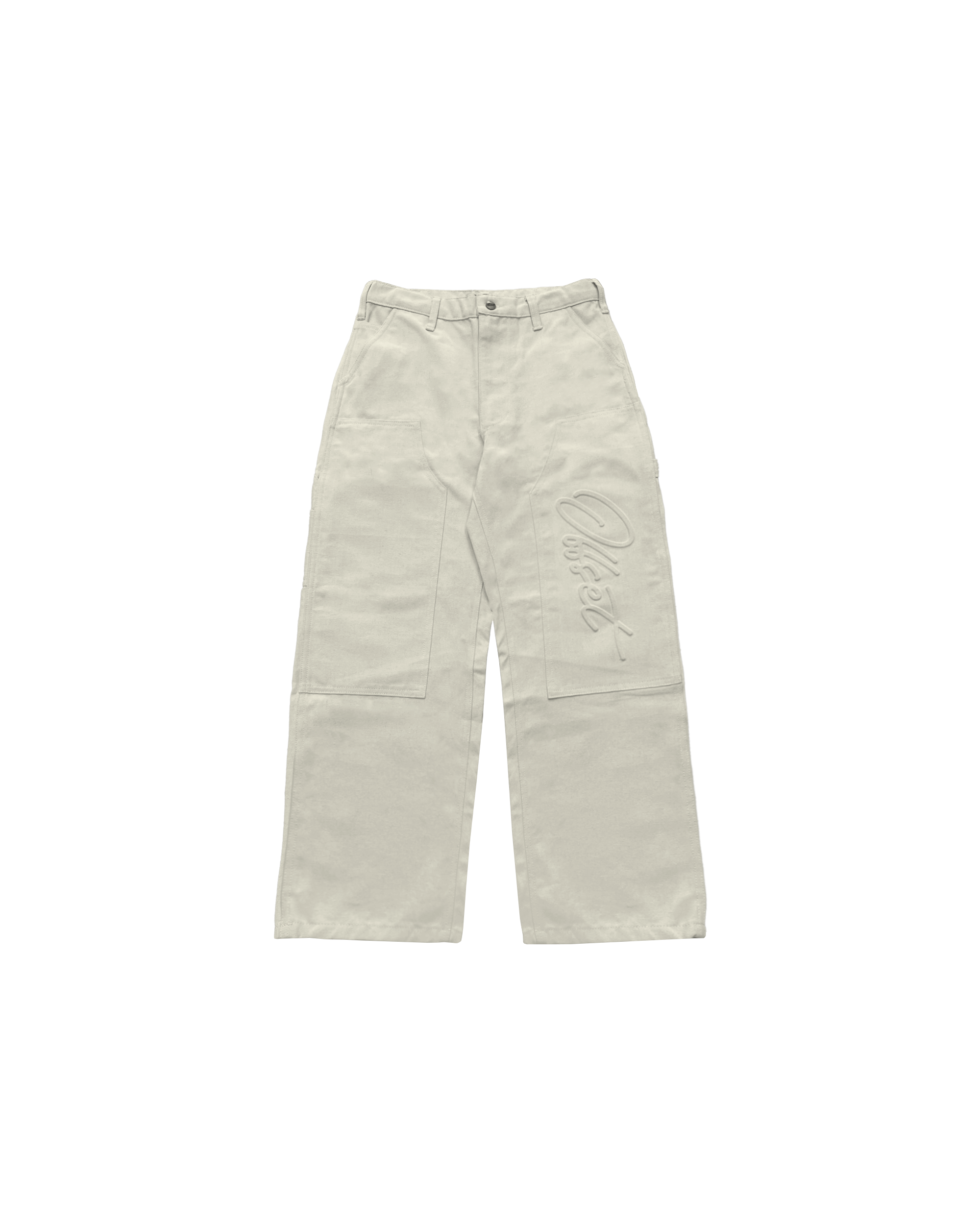 Double Knee Carpenter Canvas Pants (Off White)