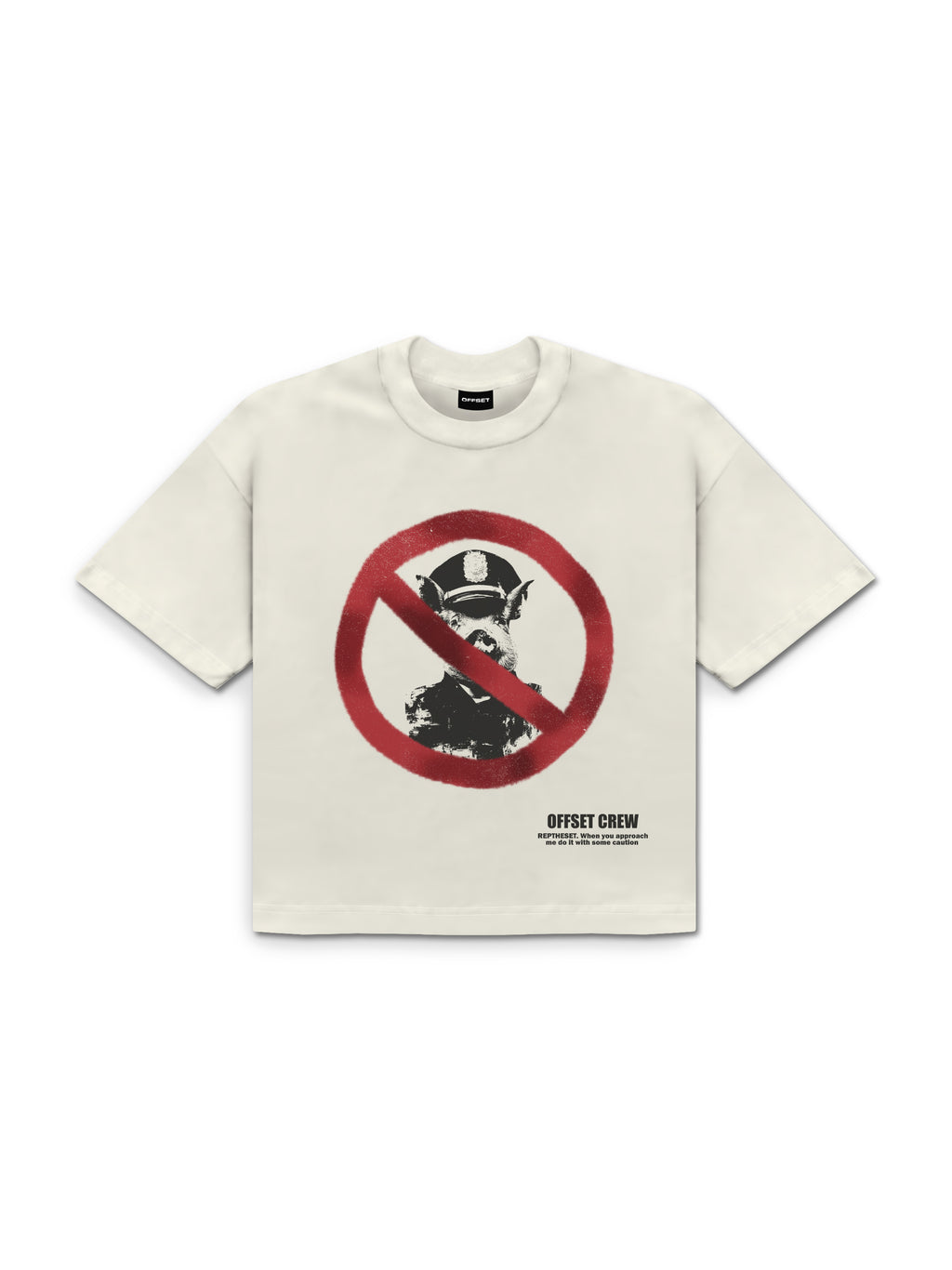 Pig Cropped Tee (Off White)