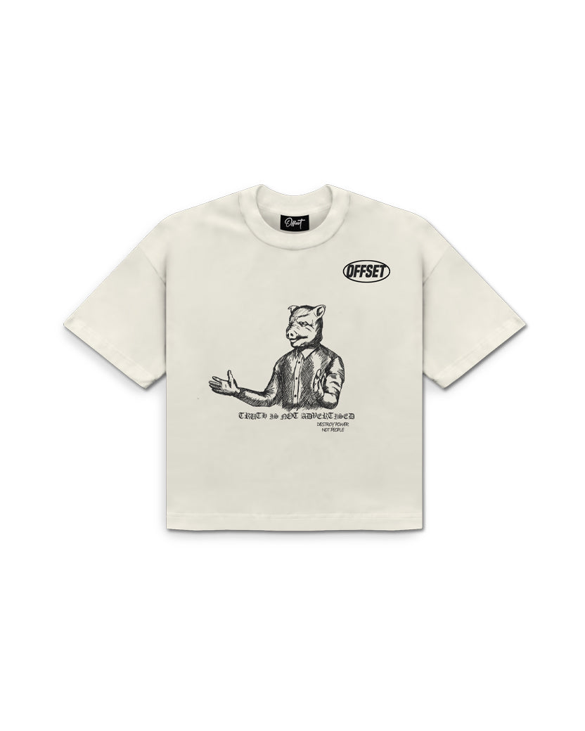 Power Cropped Tee (Off White)