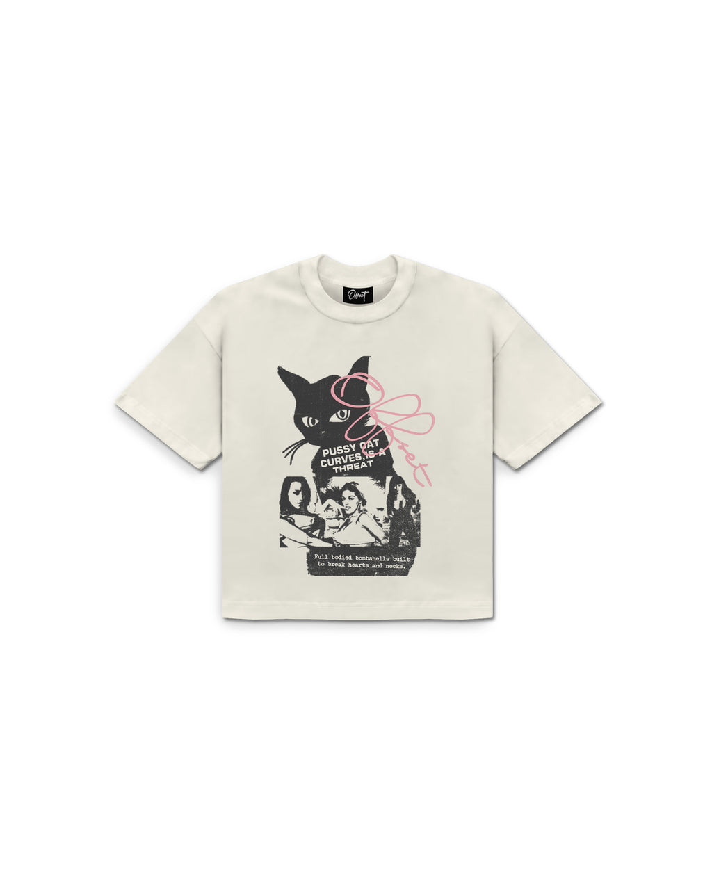 Pussycat Cropped Tee (Off White)