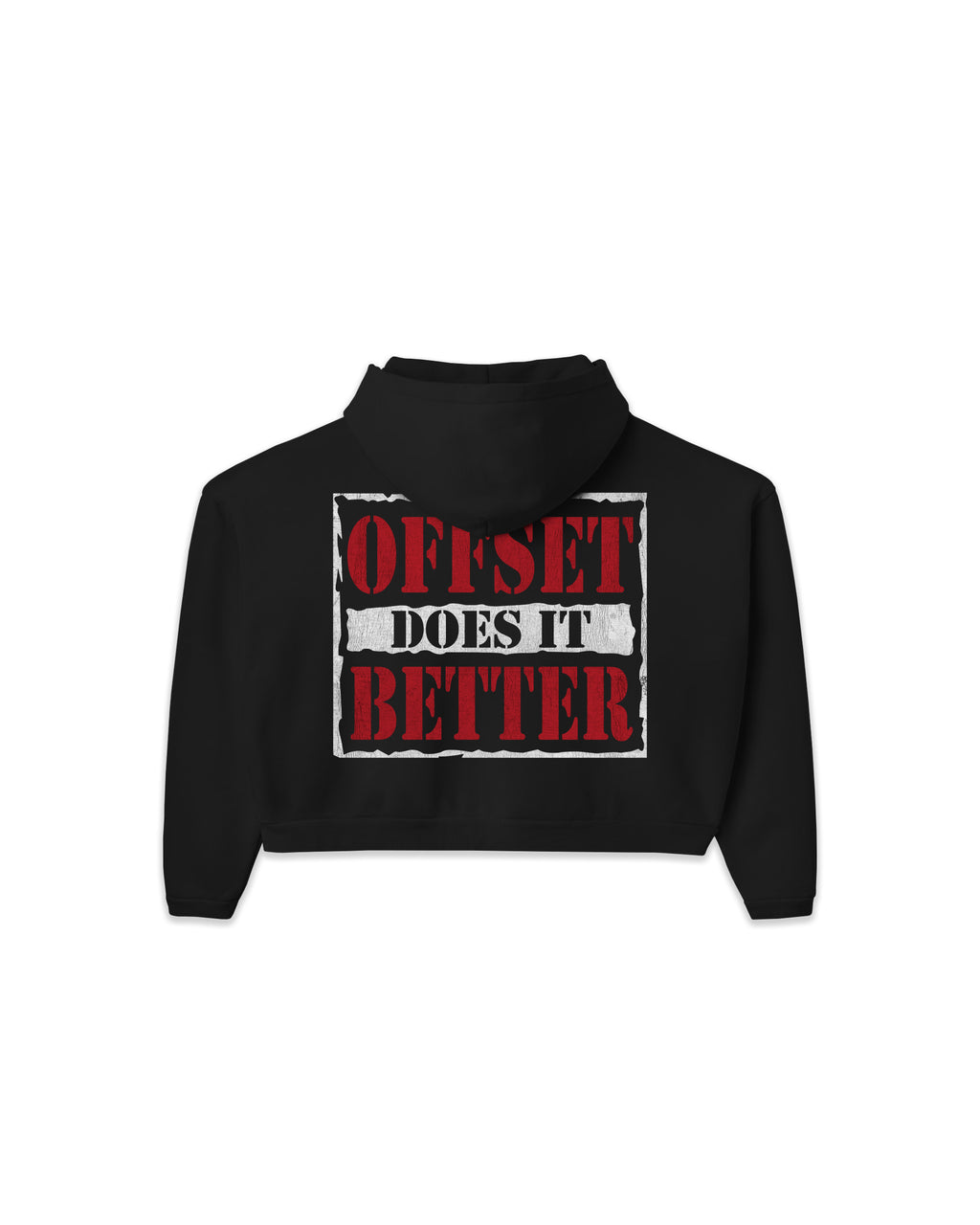 Raw Cropped Hoodie (Black)