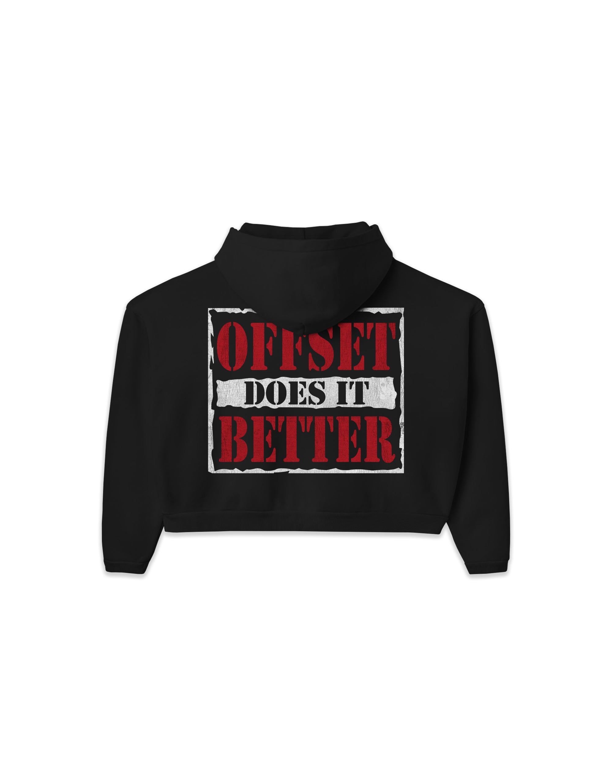 Raw Cropped Hoodie (Black)