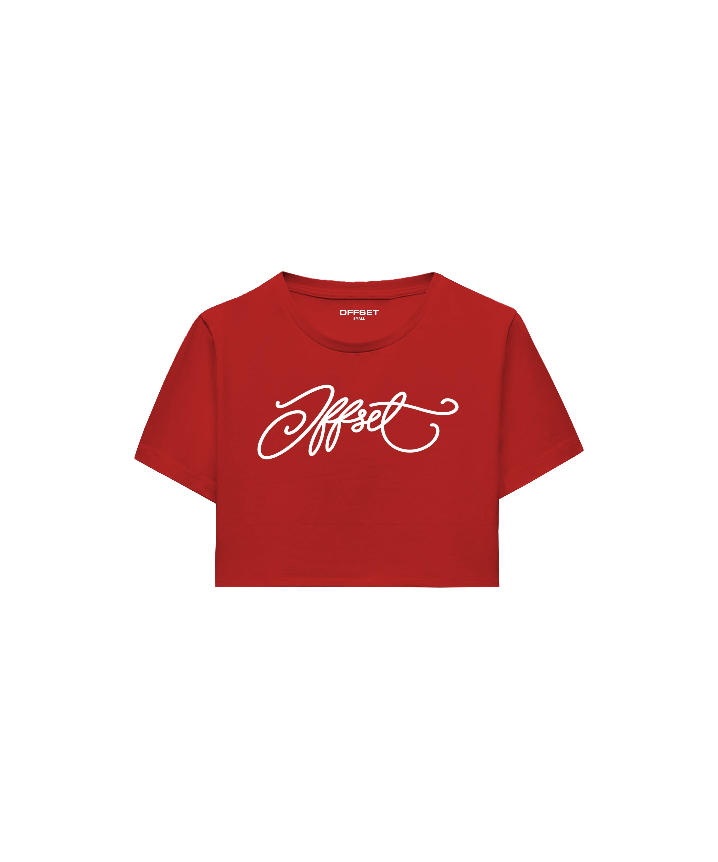 Script Fitted Baby Tee (Red)