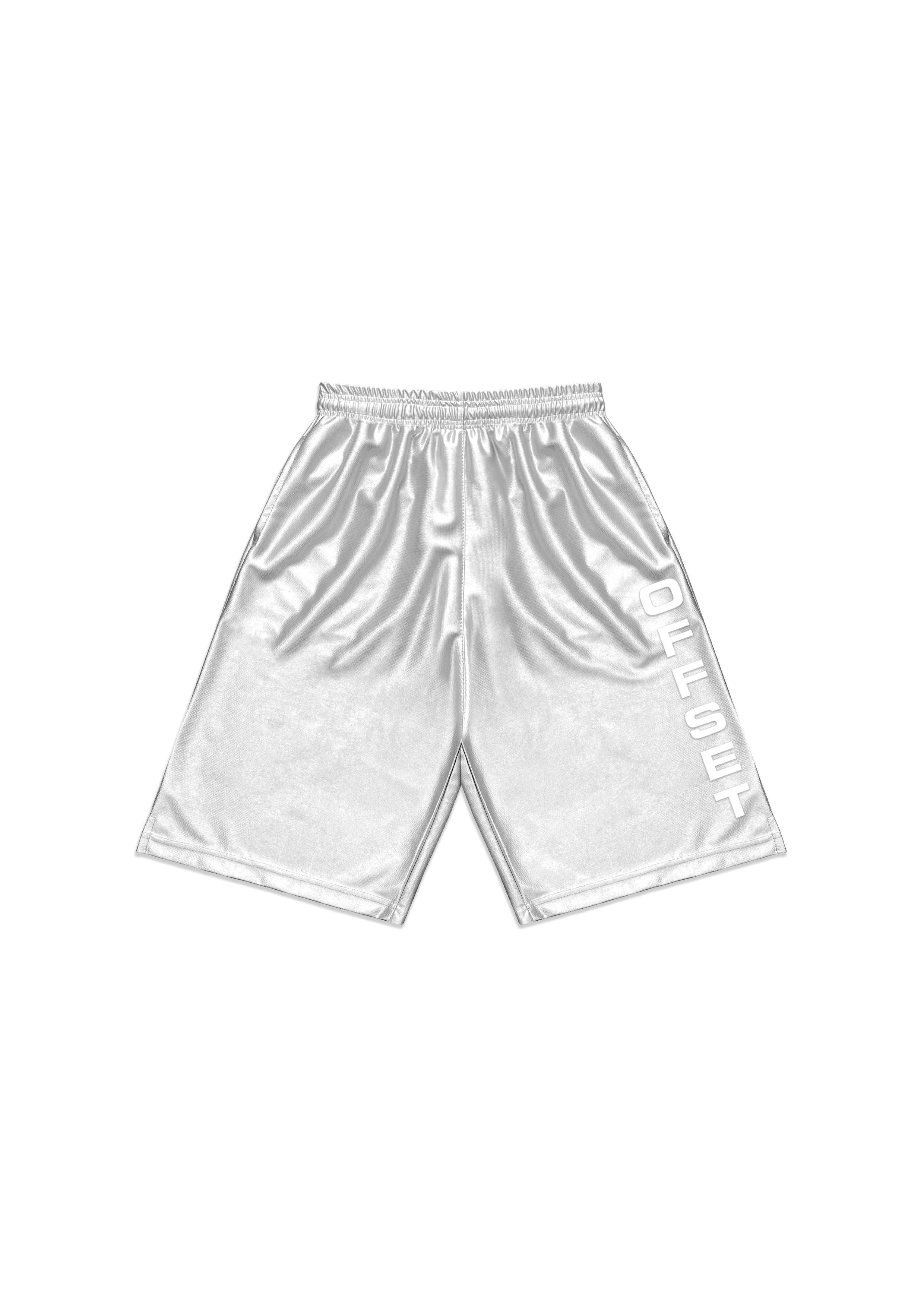 Retro Vertical Baggy Shorts (Silver)