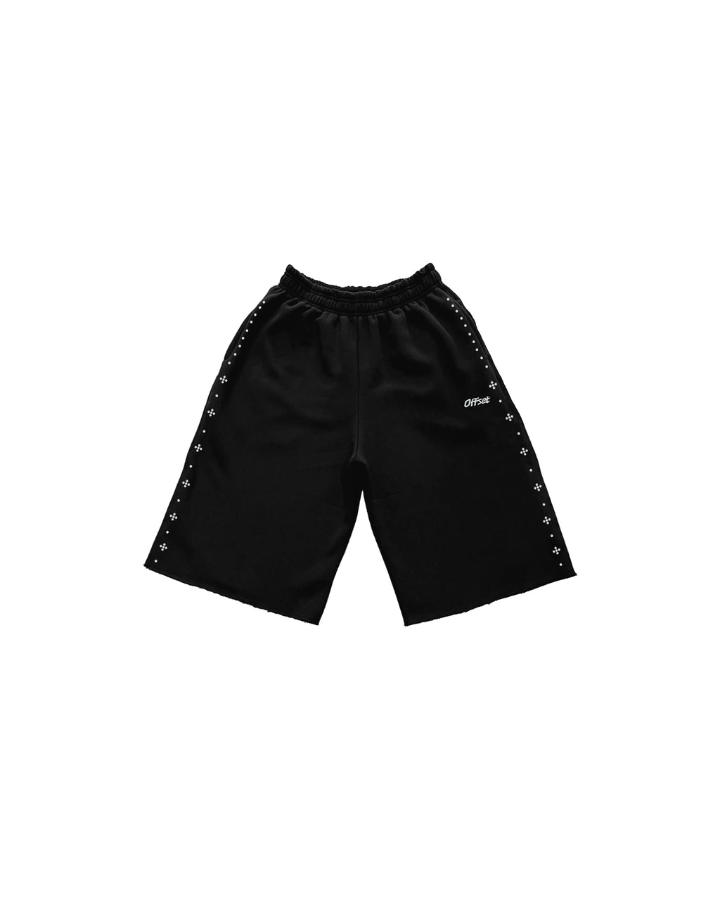 Rhinestones Sweat Shorts (Black)