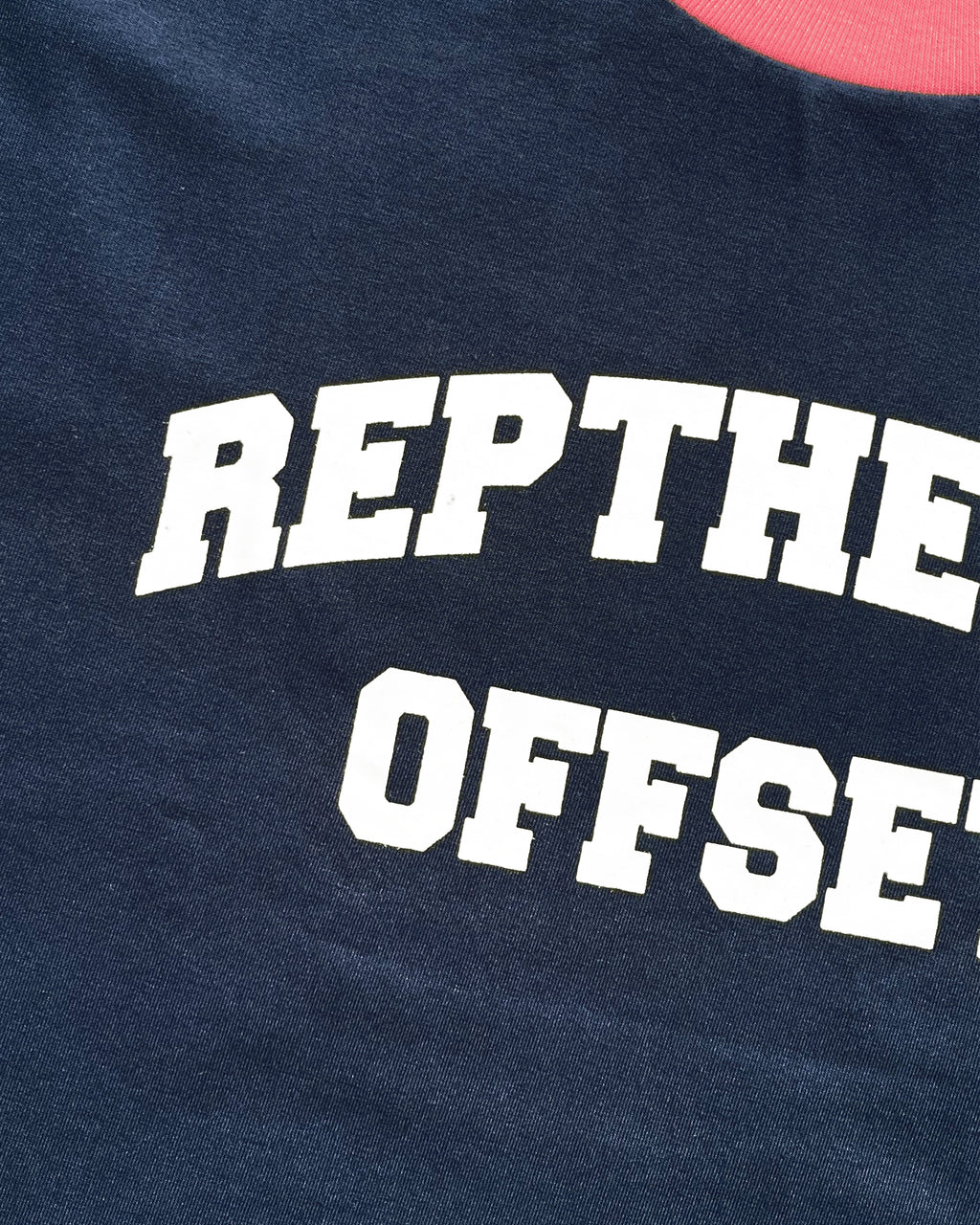 RTS Cotton Candy Ringer Cropped Tee (Navy Blue)