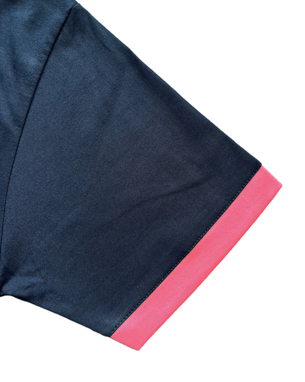 RTS Cotton Candy Ringer Cropped Tee (Navy Blue)