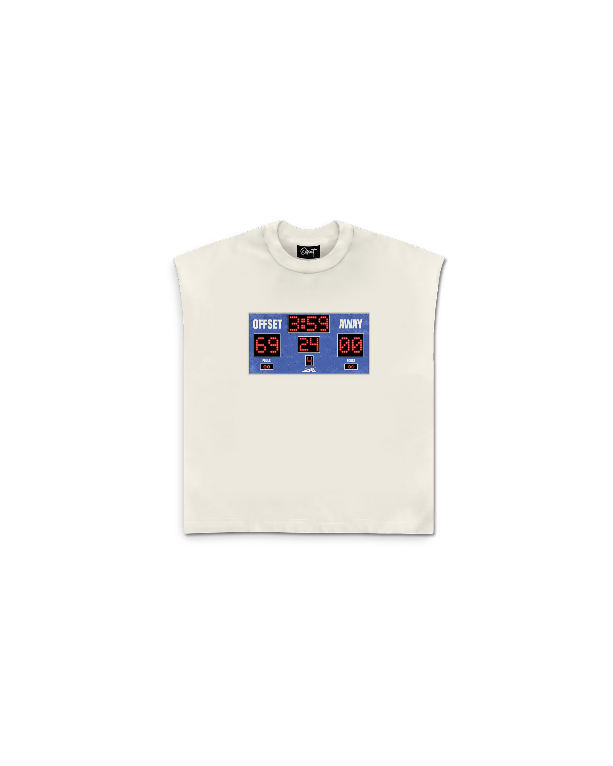 Scoreboard Cut Sleeve Top (Off White)