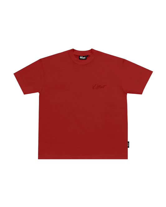 Script Logo Embroidered  S/S (Red)