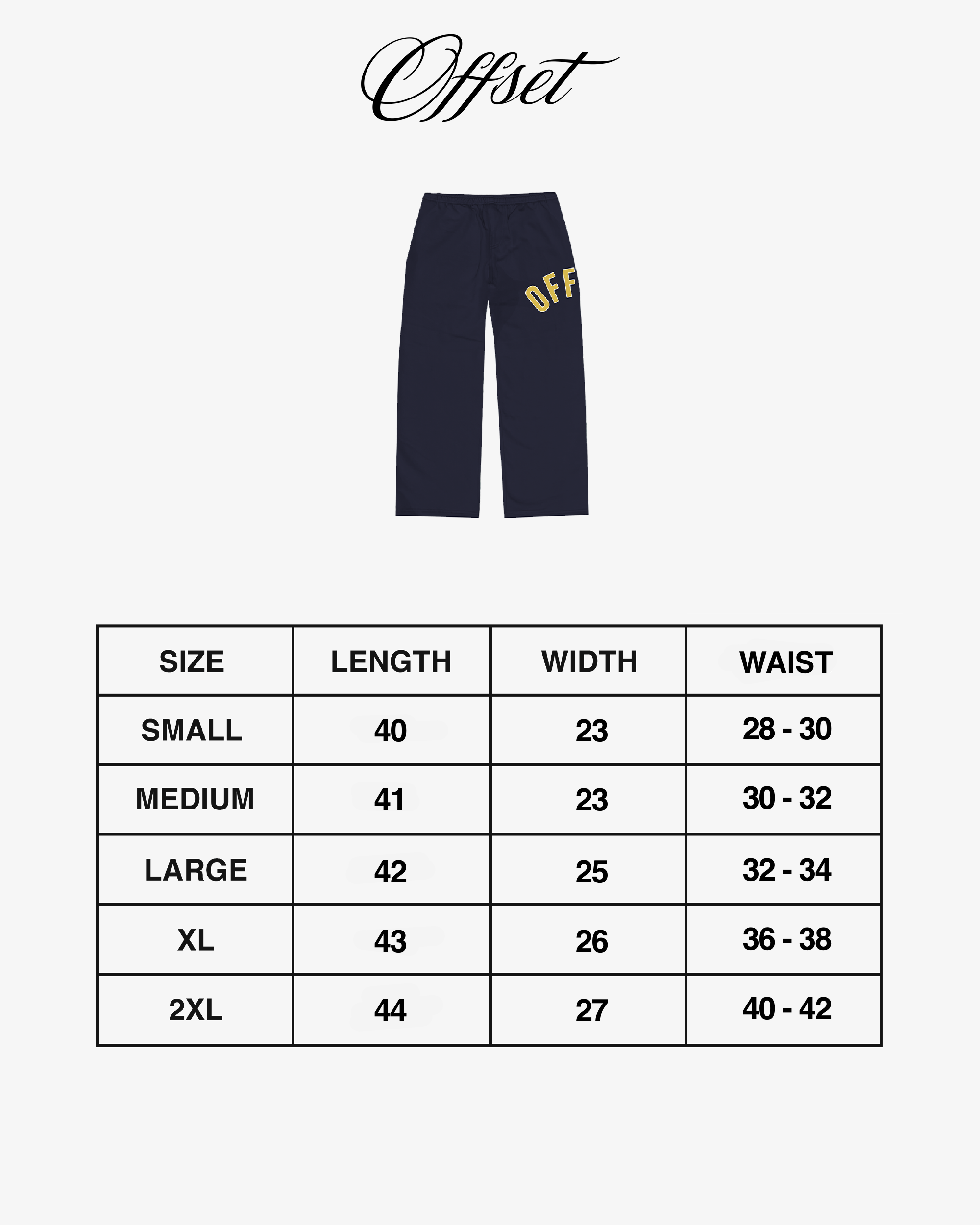 Offset Arc Logo Baggy Sweatpants (Navy Blue)