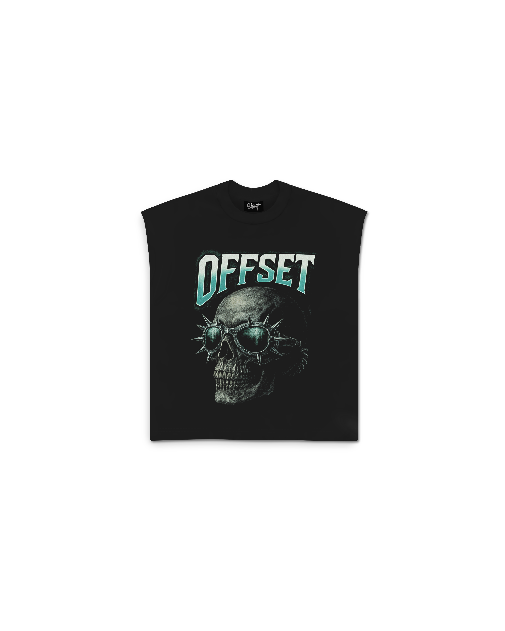 Skull Cut Sleeve Tee (Black)