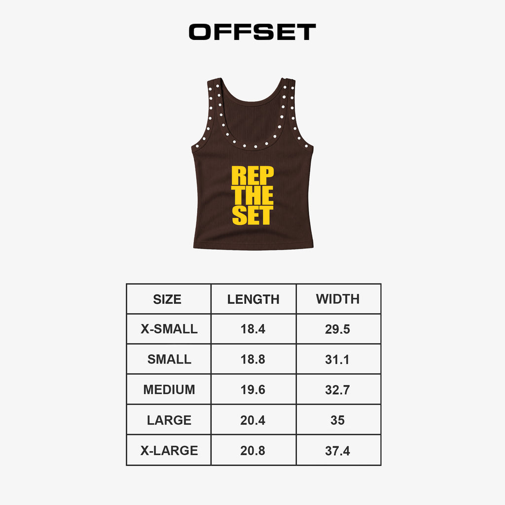Studded Cropped Tank Top (Brown)