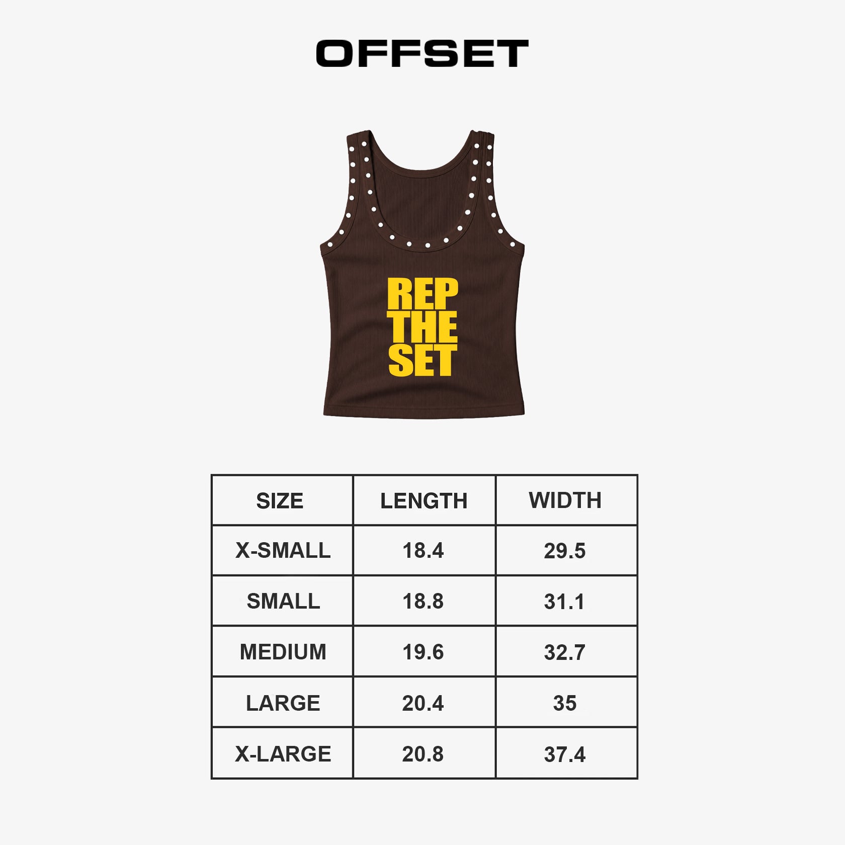Studded Cropped Tank Top (Brown)