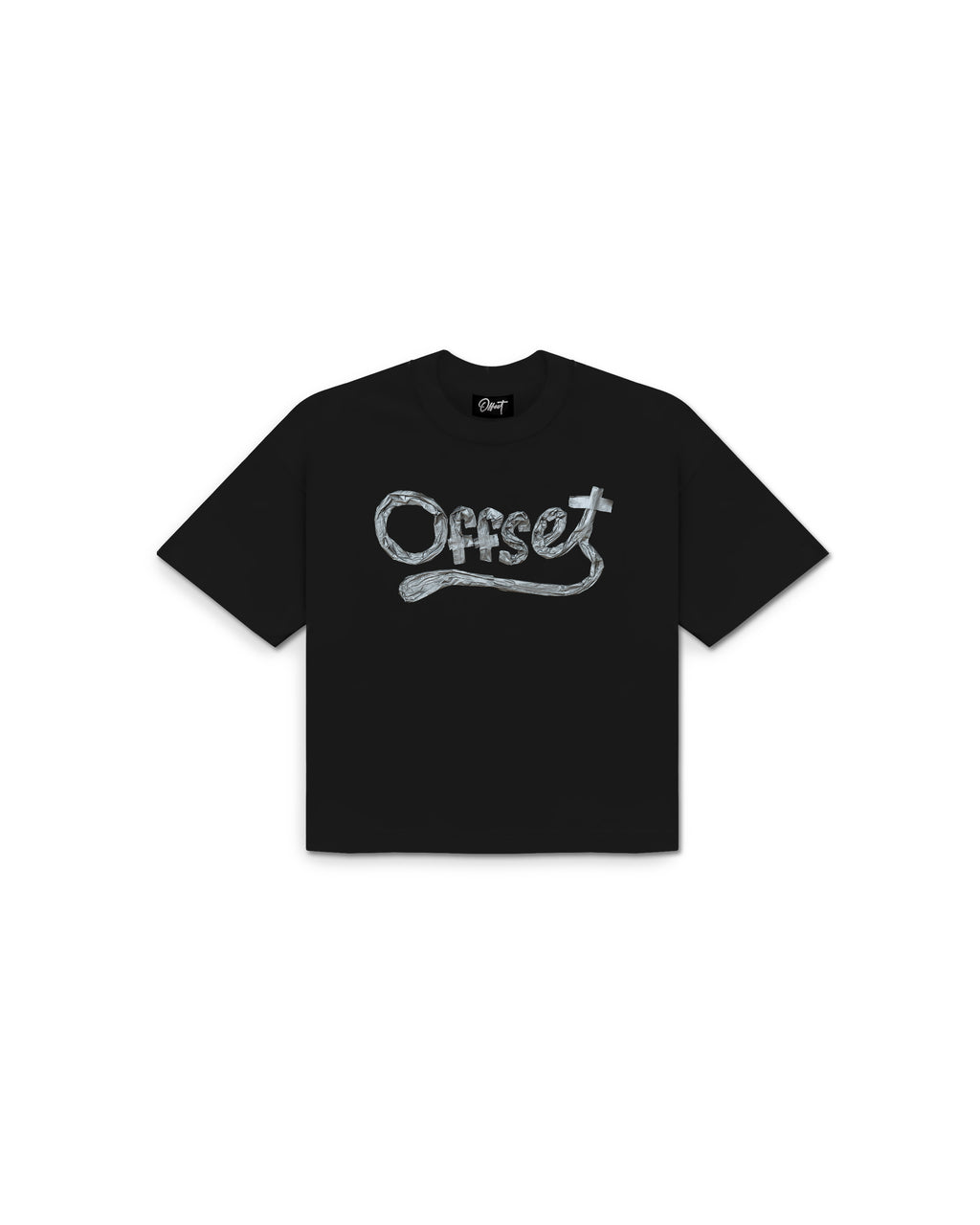Foil Cropped Tee (Black)