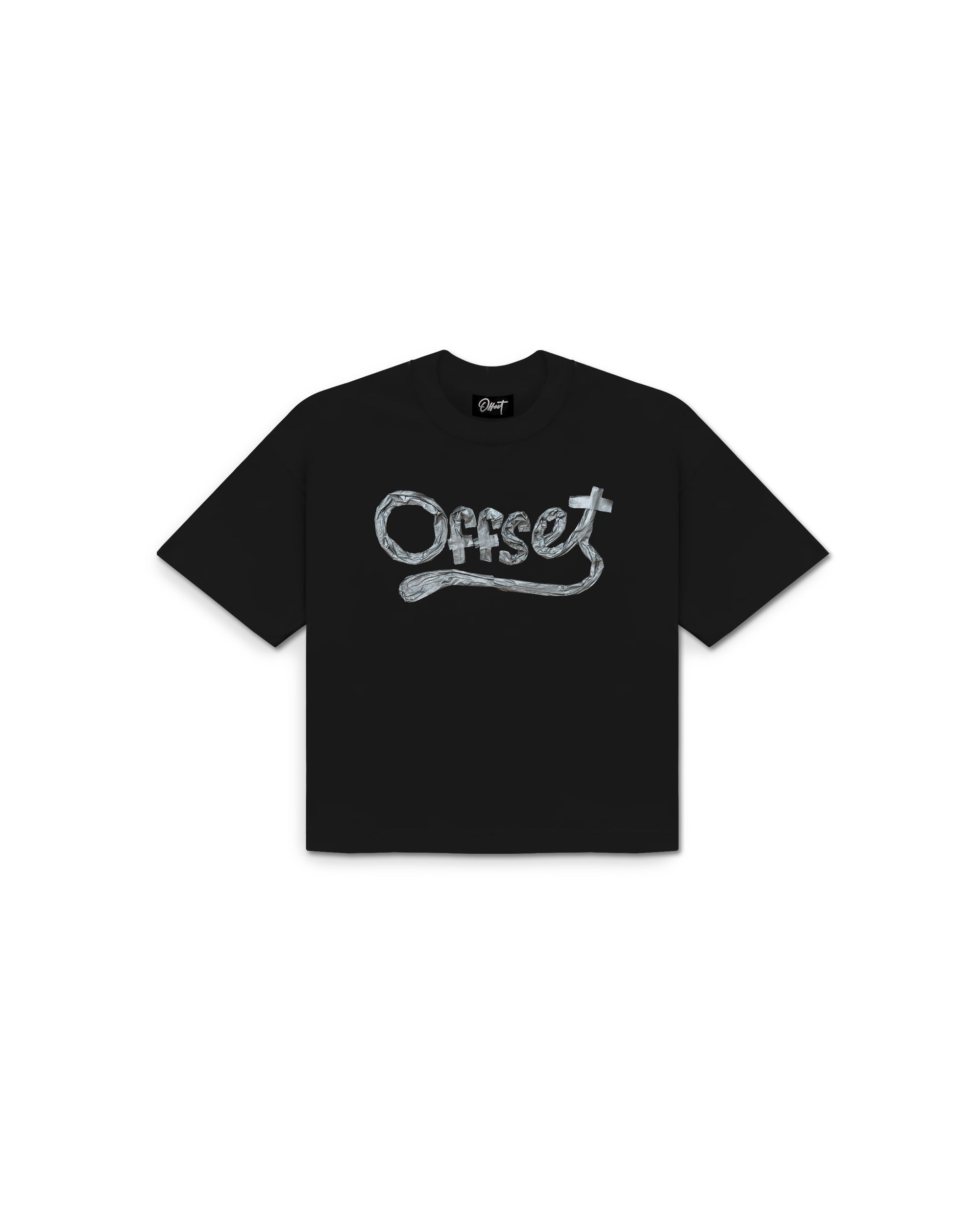 Foil Cropped Tee (Black)