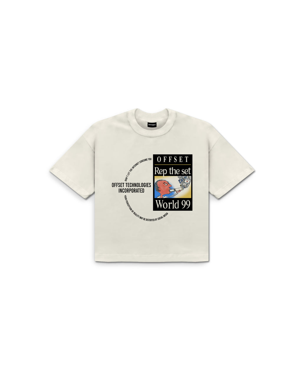 Technologies Cropped Tee (Off White)