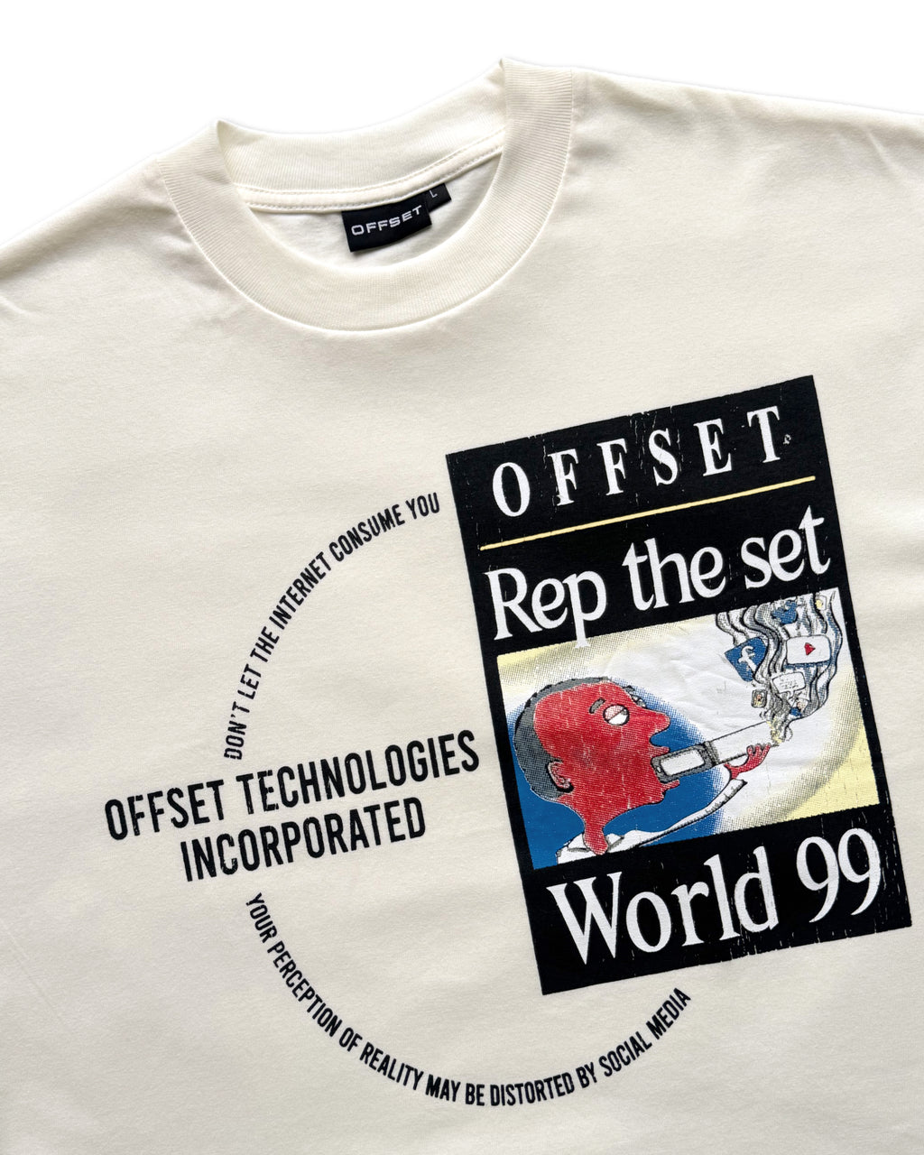 Technologies Cropped Tee (Off White)