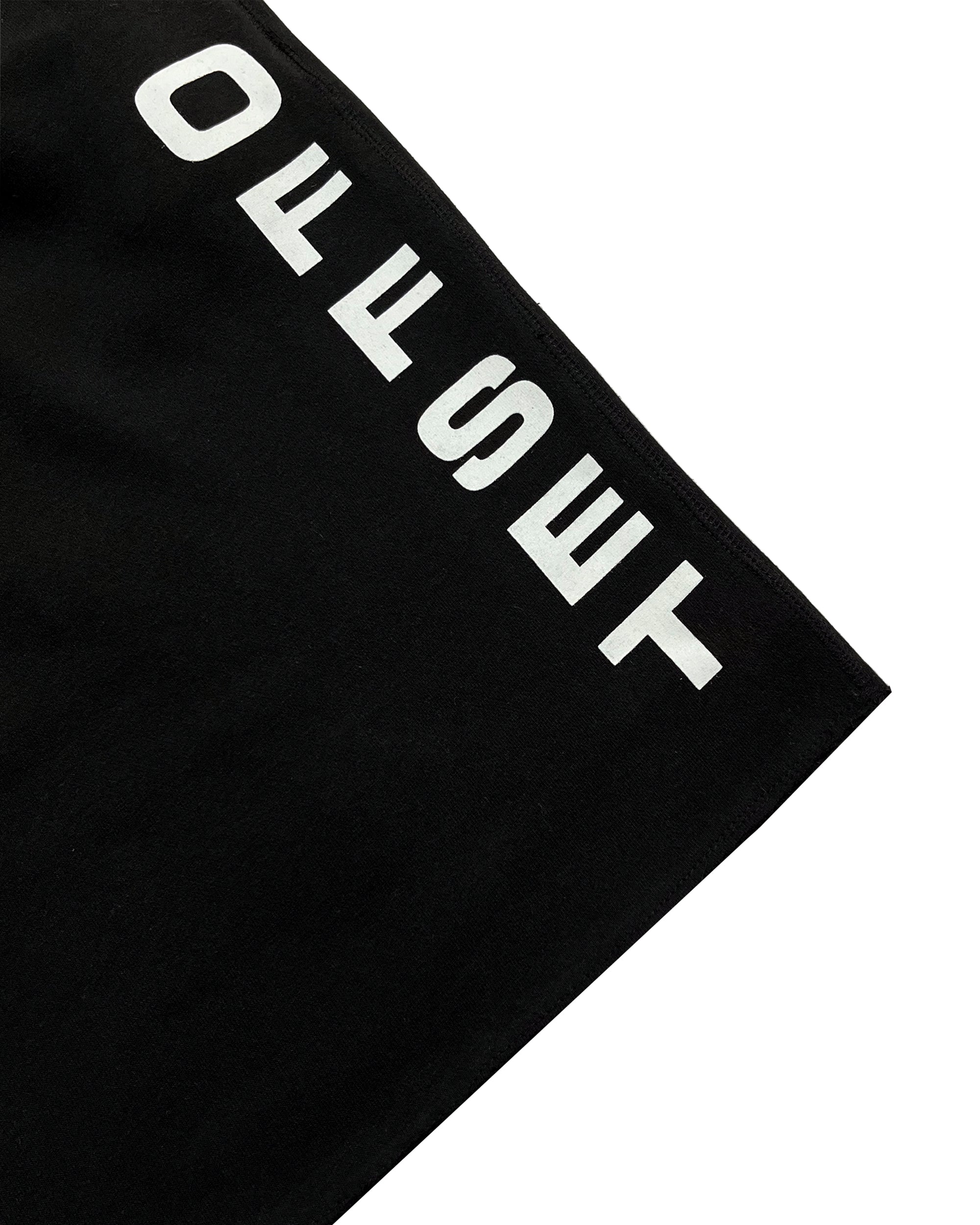 Vertical Long Baggy Sweat Shorts (Black)