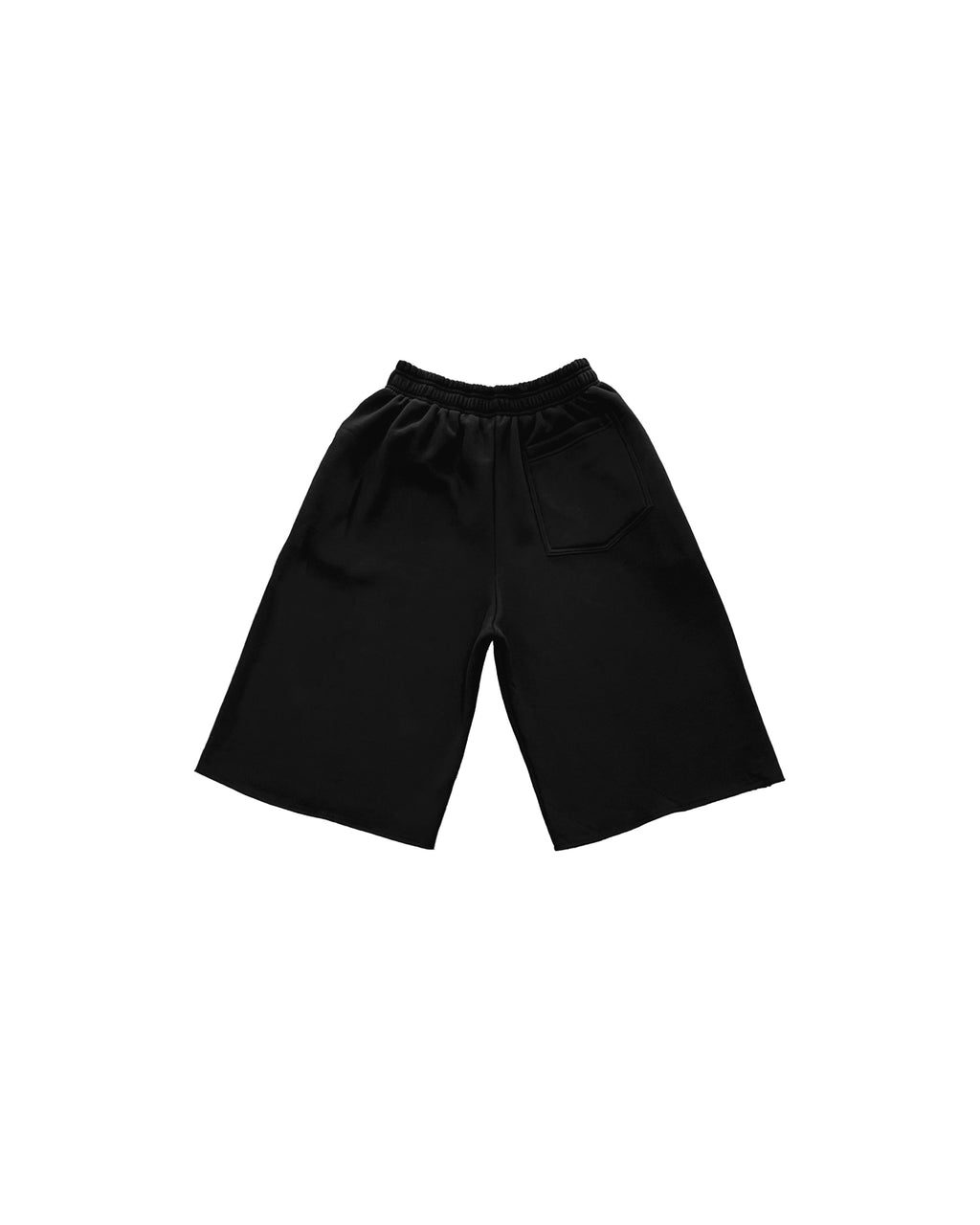 Vertical Long Baggy Sweat Shorts (Black)