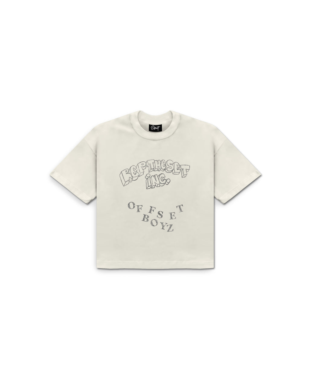 Stencils Cropped Tee (Off White)