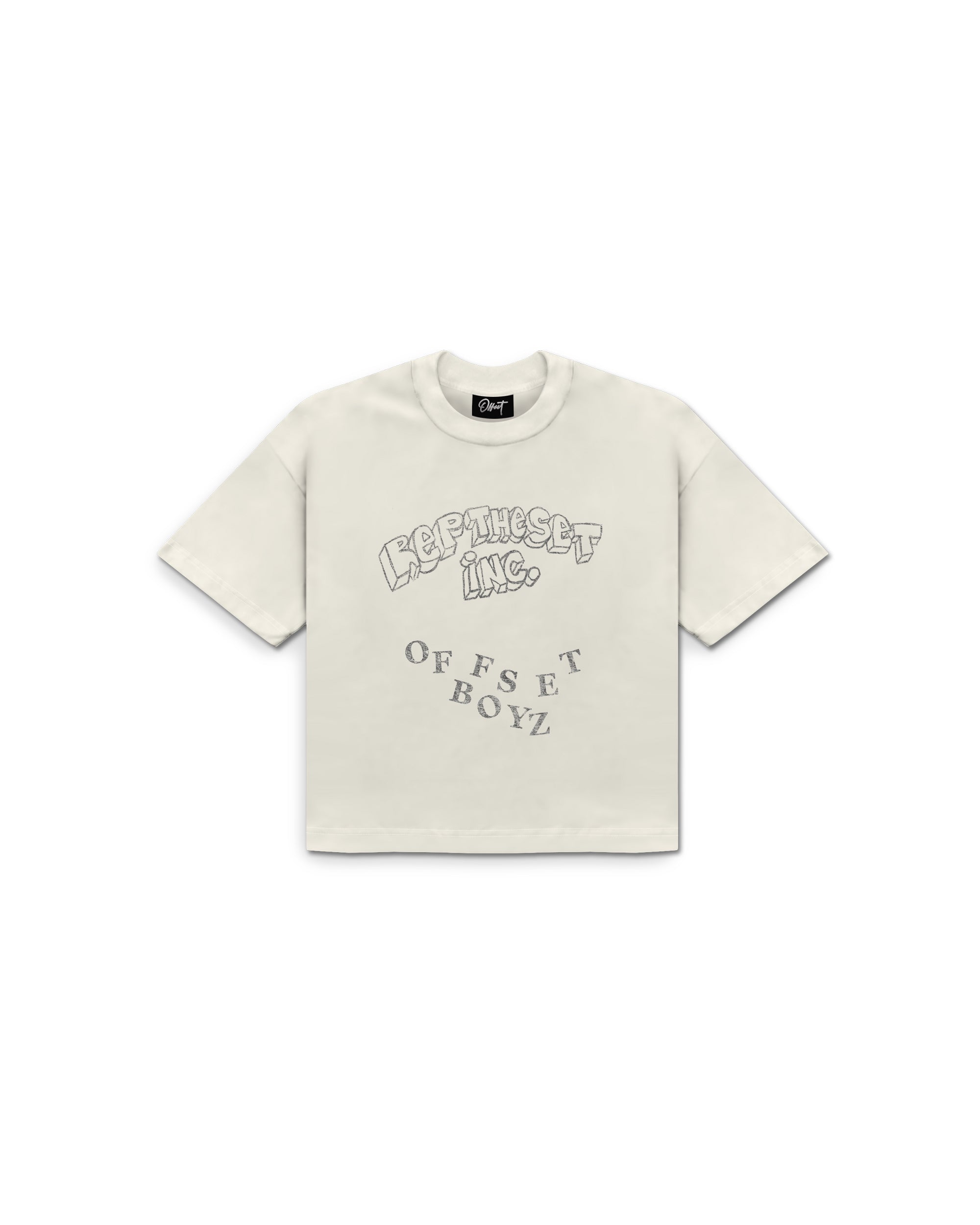 Stencils Cropped Tee (Off White)