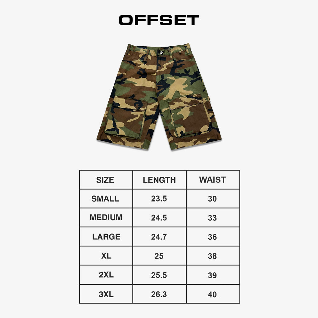 Baggy Cargo Shorts (Woodland)