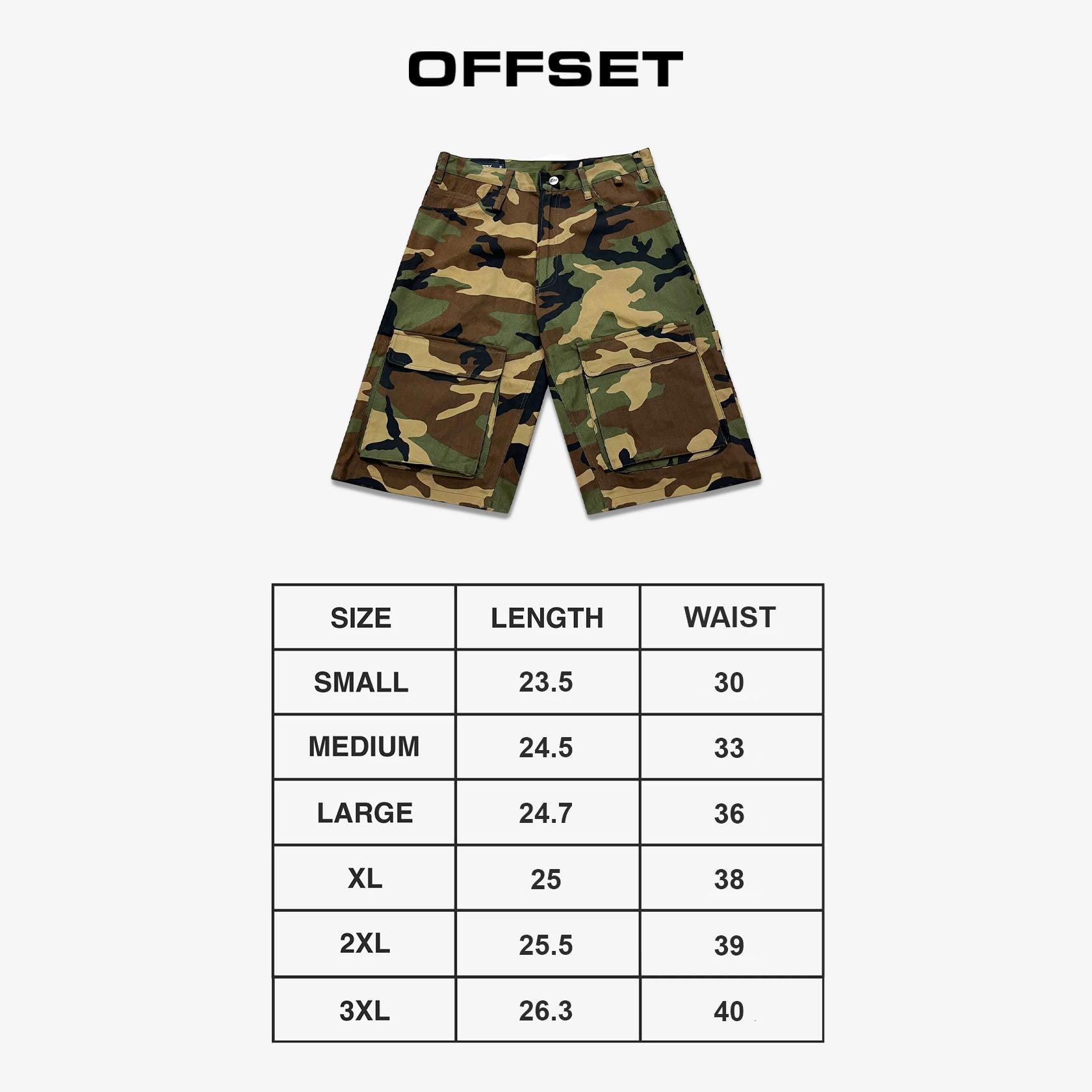 Baggy Cargo Shorts (Woodland)