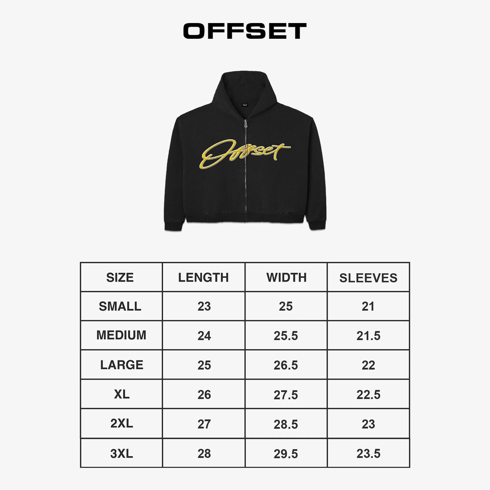 Script French Terry Zip-up Hoodie (Black)