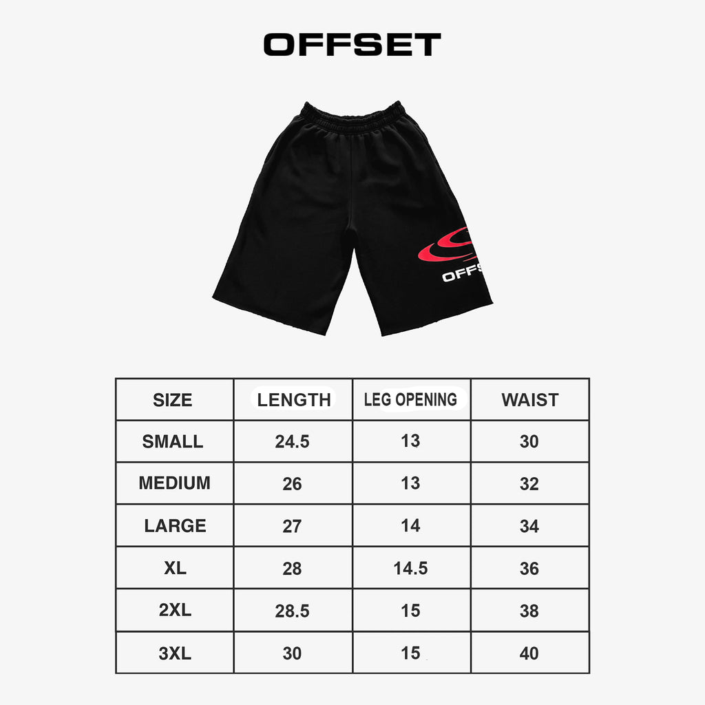 OS Monogram Long Baggy Sweat Shorts (Black)