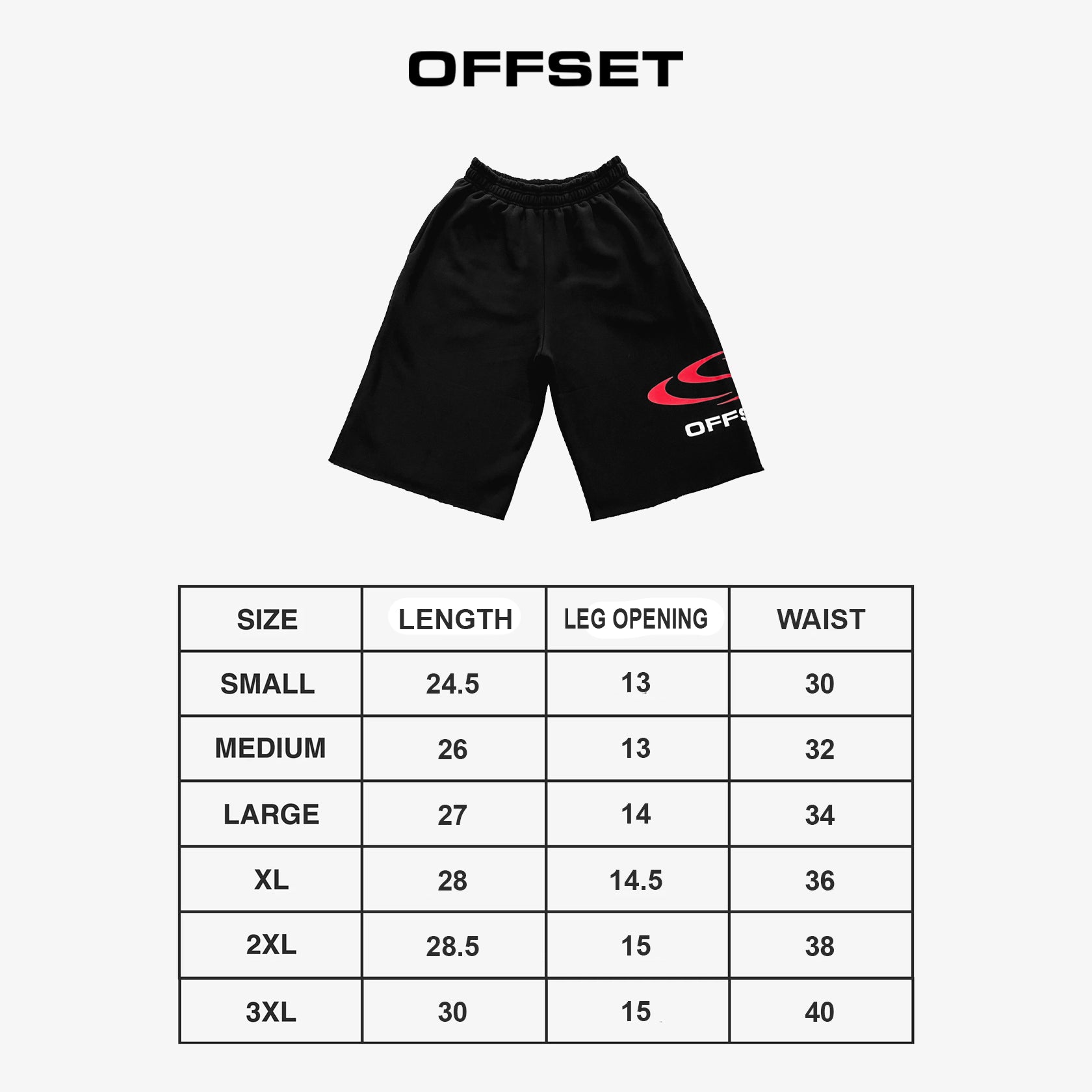 OS Monogram Long Baggy Sweat Shorts (Black)